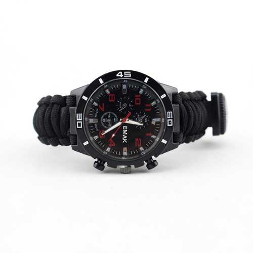 Multifunctional Compass Fishing Survival Watch Gear Bangle Parachute Cord Outdooors Survival Kit