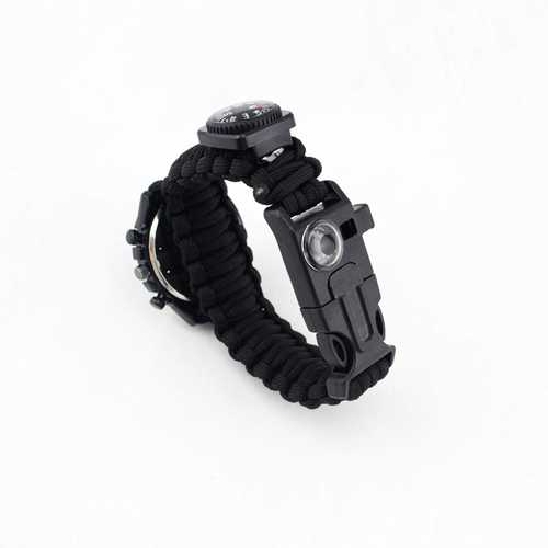 Multifunctional Compass Fishing Survival Watch Gear Bangle Parachute Cord Outdooors Survival Kit