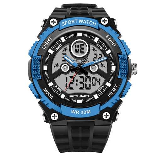 SANDA 709 Dual Display 30M Waterproof Outdoor Sport Military Fashion LED Digital Watch