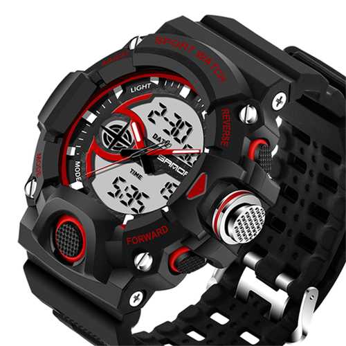 SANDA 715 Dual Display Multi-function Sport Stopwatch Outdoor Fashion Men Digital Watch