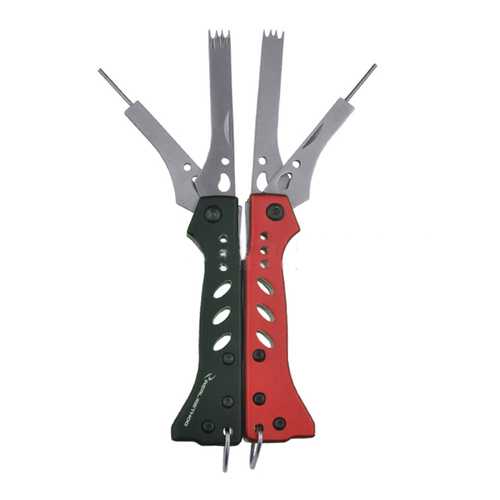 3 in 1 Folding Squid Fork Fish Gripper Stainless Steel Outdoor Fishing Pliers Hook Tools