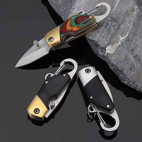 LAOTIE 6.8cm Outdoor Survival Camping Fishing Folding Knife Multifunction Knife Keychain Tools Small Mode