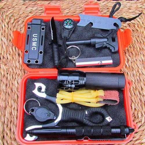 Outdoor SOS Emergency Equipment Tool Kit First Aid Box Supplies Survival