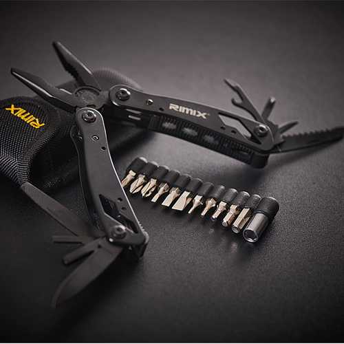 RIMIX 10 in 1 120mm Stainless Steel Zinc Alloy Multifunctional Folding Pliers With 12pcs Small Screwdriver