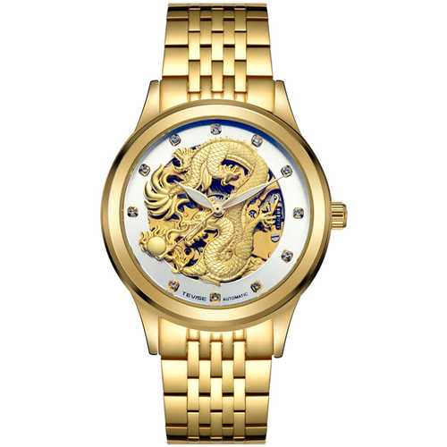 TEVISE 9006 Hollow Phoenix Dragon Pattern Mechanical Watch
