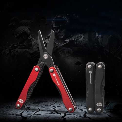 HX OUTDOORS GQ-01A 6 In 1 Mini EDC Scissors MultiFunction Combination Tool Survival Army Knives