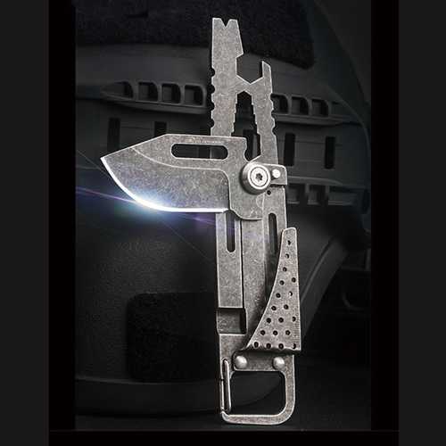 HX Outdoor 9 In 1 Mini Pocket Folding Knife Survival Saber Self Defense Tool Multifunctional Knife