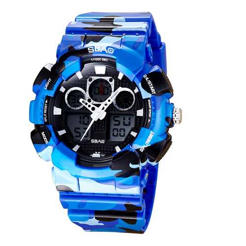 SBAO S8017-1 Backlight Stopwatch Dual Display Digital Watch