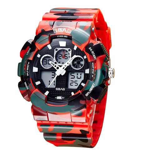 SBAO S8017-1 Backlight Stopwatch Dual Display Digital Watch