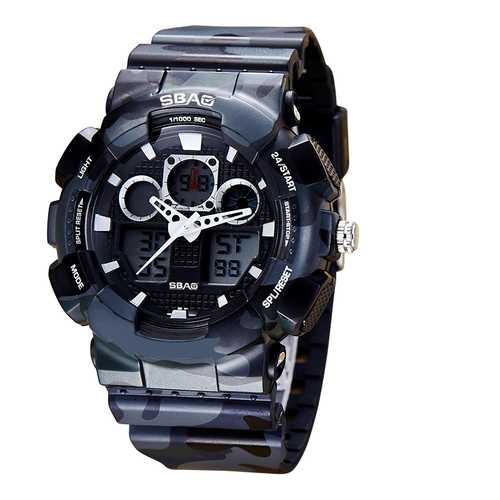 SBAO S8017-1 Backlight Stopwatch Dual Display Digital Watch