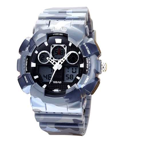 SBAO S8017-1 Backlight Stopwatch Dual Display Digital Watch
