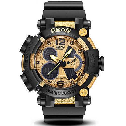 SBAO S-8019-2 Luminous Alarm Men Dual Display Digital Watch