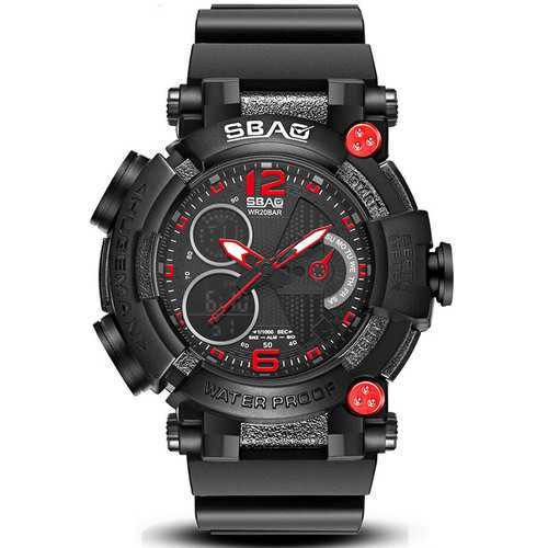 SBAO S-8019-2 Luminous Alarm Men Dual Display Digital Watch