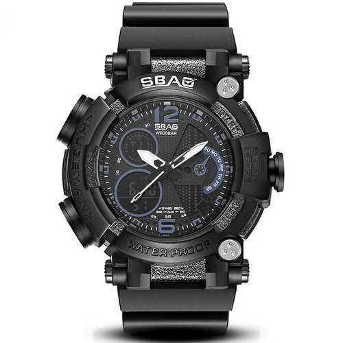 SBAO S-8019-2 Luminous Alarm Men Dual Display Digital Watch