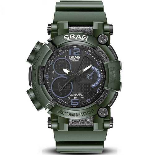 SBAO S-8019-2 Luminous Alarm Men Dual Display Digital Watch