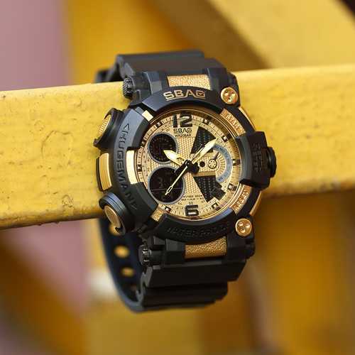 SBAO S-8019-2 Luminous Alarm Men Dual Display Digital Watch