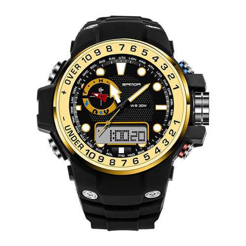 SANDA 399 Calendar Luminous Alarm Dual Display Digital Watch