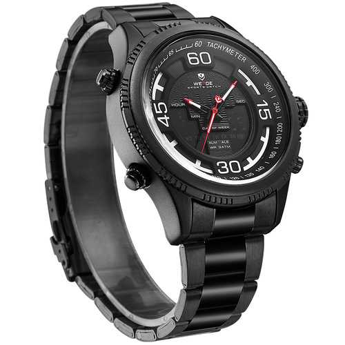 WEIDE 6306 Calendar Luminous Dual Display Digital Watch
