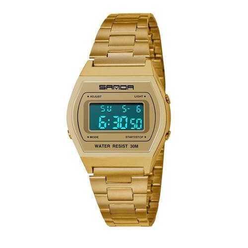 SANDA 406 Men Stainless Steel Calendar Sport Digital Watch