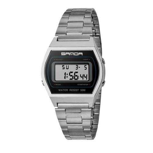 SANDA 406 Men Stainless Steel Calendar Sport Digital Watch