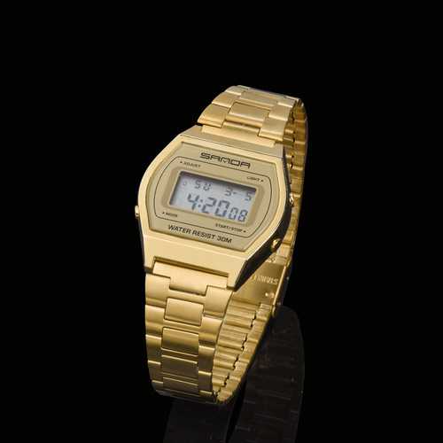 SANDA 406 Men Stainless Steel Calendar Sport Digital Watch