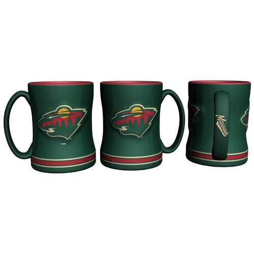 Minnesota Wild Coffee Mug 14oz Sculpted Relief Special Order