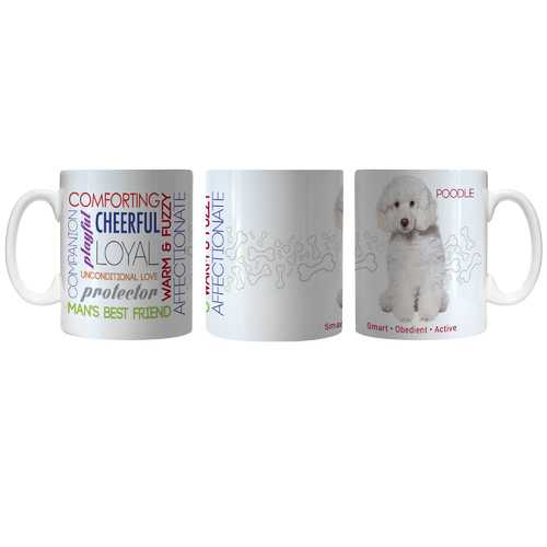 Pet Coffee Mug 11oz Poodle White Special Order