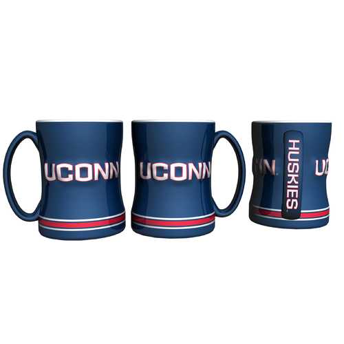 Connecticut Huskies Coffee Mug - 14oz Sculpted Relief Special Order