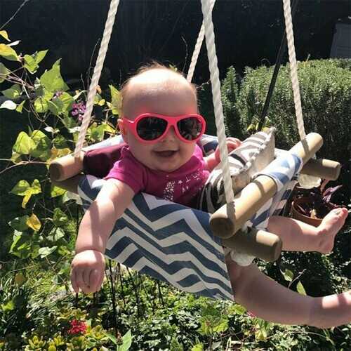 Indoor Outdoor Baby Canvas Hanging Swing-Blue