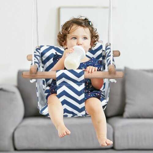Indoor Outdoor Baby Canvas Hanging Swing-Blue