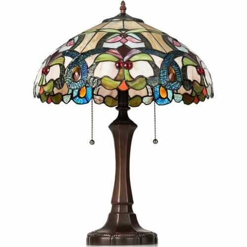 Tiffany-Style Victorian 2-Light Table Lamp with 16