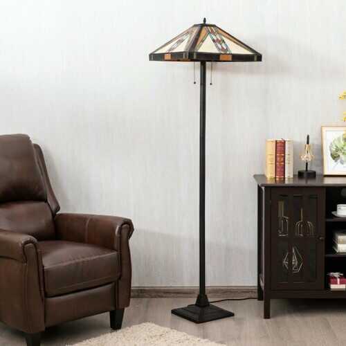 Tiffany-Style 2-Light Standing Lamp w/ 18