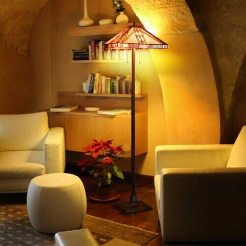 Tiffany-Style 2-Light Standing Lamp w/ 18