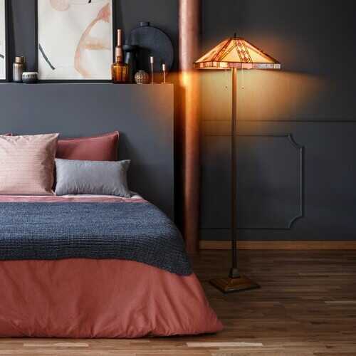 Tiffany-Style 2-Light Standing Lamp w/ 18