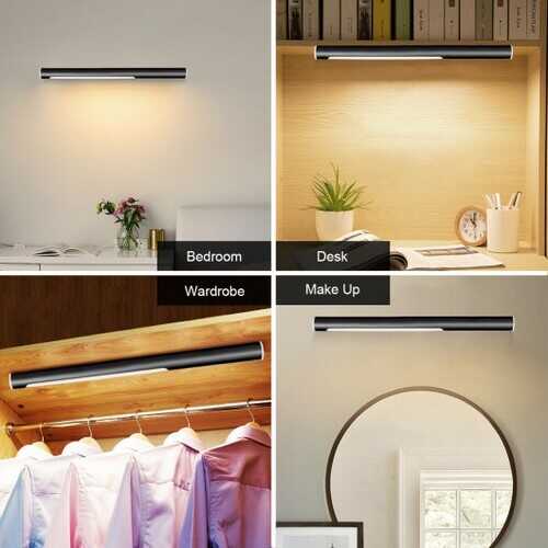 40 LED Closet Portable USB Rechargeable Wardrobe Lamp-Black