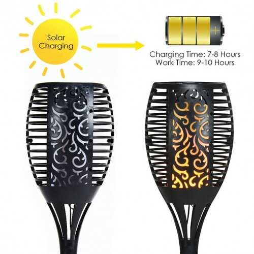 4 pcs Solar Waterproof Flickering Dancing Flame Lamp
