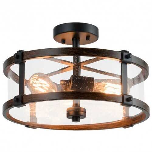3-Light Living Room Retro Flush Mount Ceiling Light