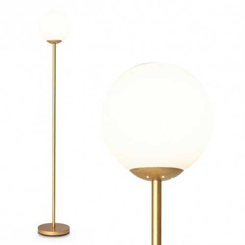 Glass Globe LED Floor Lamp w/ Acrylic Lampshade