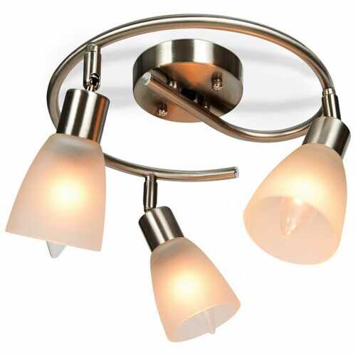 3-Light Rotatable Glass Shade Chandelier Ceiling Lamp