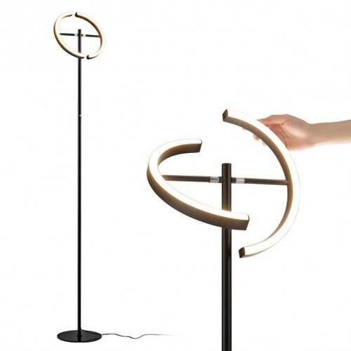 Modern Dimmable Torchiere Touch Control Standing LED Floor Lamp-Black