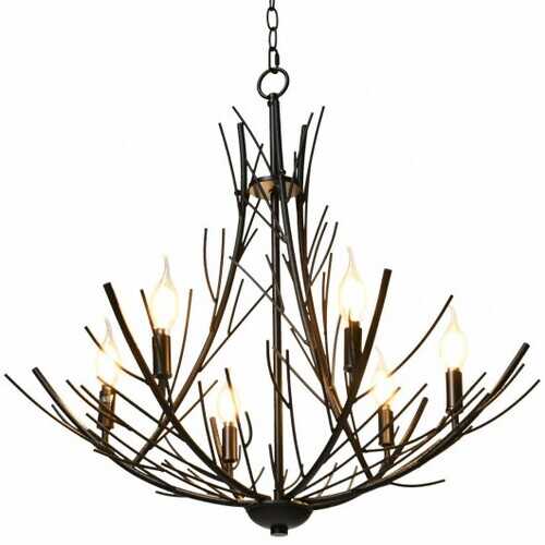 6-Light Vintage Branch Chandelier Copper Ceiling Lamp