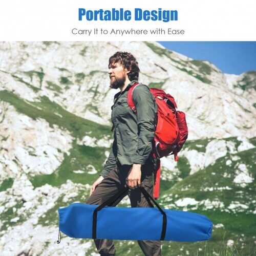 Folding Camping Cot Heavy-duty Camp Bed with Carry Bag-Blue