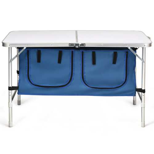 Height Adjustable Folding Camping  Table-Blue