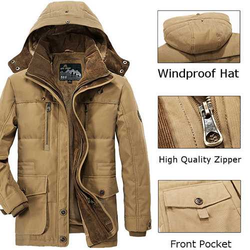 Thicken Multi Pockets Hooded Jackets
