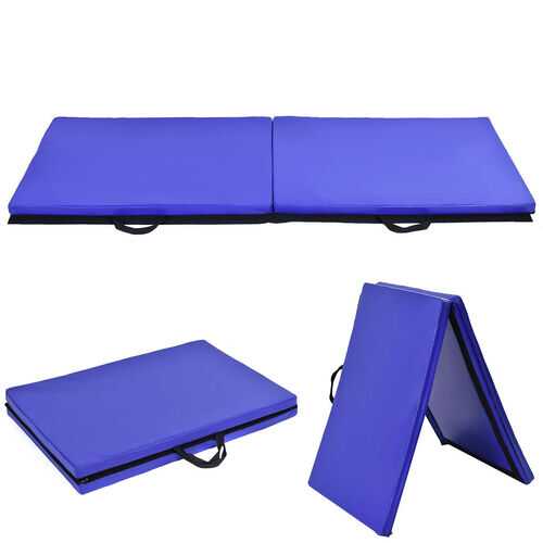 6' x 24" x 1.5'' Thick Two Folding Panel Gymnastics Mat-Blue