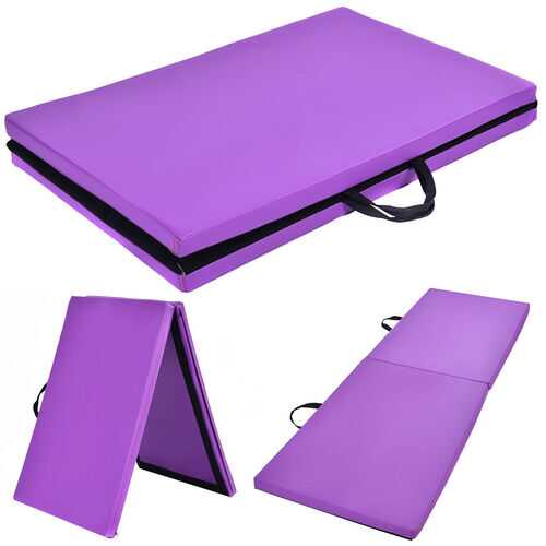 6' x 24" x 1.5'' Thick Two Folding Panel Gymnastics Mat-Purple