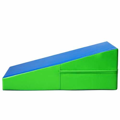 Incline Wedge Fitness Skill Tumbling Gymnastics Mat-Blue and Green