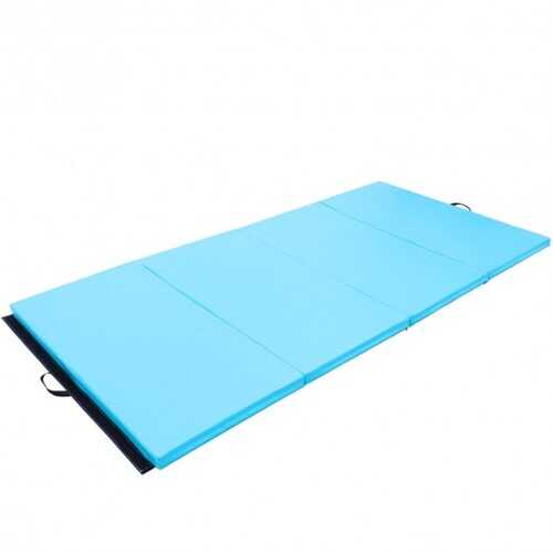 4' x 8' x 2" Gymnastics Mat Thick Folding Panel Aerobics Exercise Mat-Blue