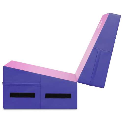Folding Wedge Exercise Gymnastics Mat with Handles-Purple