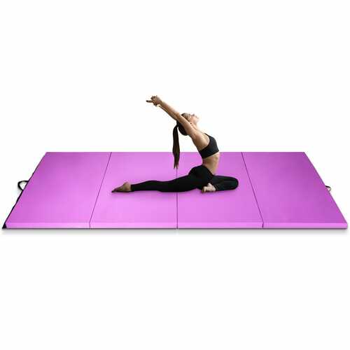 4' x 10' x 2" Folding Gymnastics Tumbling Gym Mat-Purple
